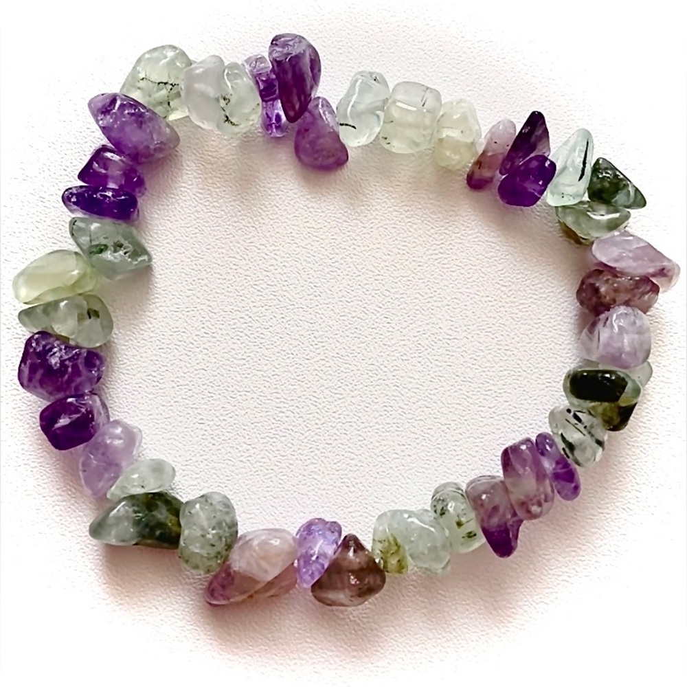 Amethyst and Prehnite Protection Bracelet